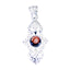 Garnet Featherlight French Silver Solitaire Red Pendant