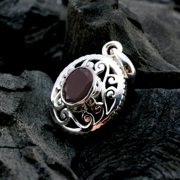 Garnet Classic French Silver Solitaire Lili Victorian Red Pendant Jewelry