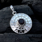 Garnet Featherlight Italian 92.5 Silver Solitaire Olivia Victorian Red Pendant Jewellery