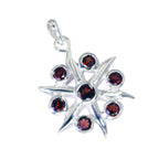 Garnet Tiny Moroccan Silver Hepta Lucia Luxurious Red Pendant Jewelry