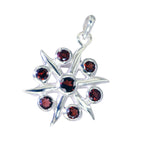 Garnet Tiny Moroccan Silver Hepta Lucia Luxurious Red Pendant Jewelry