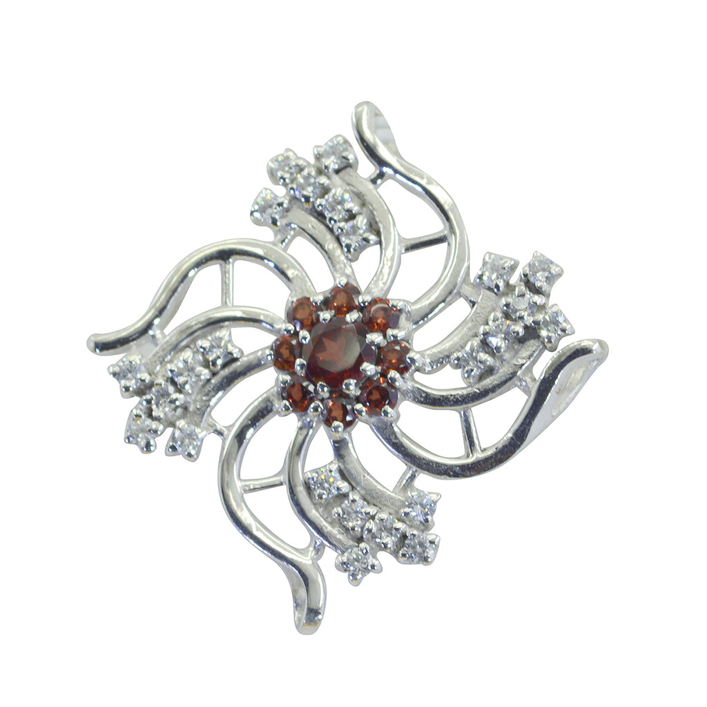 Garnet Statement Russian 925 Silver multiple Red Pendant