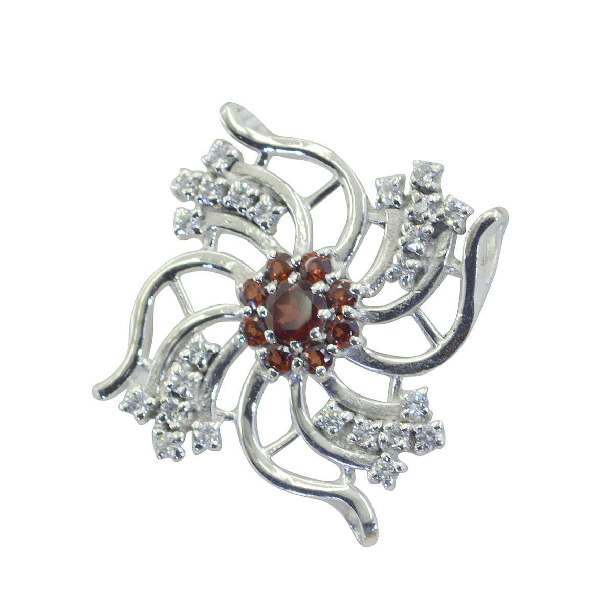 Garnet Statement Russian 925 Silver multiple Natalia Romantic Red Pendant Jewelry