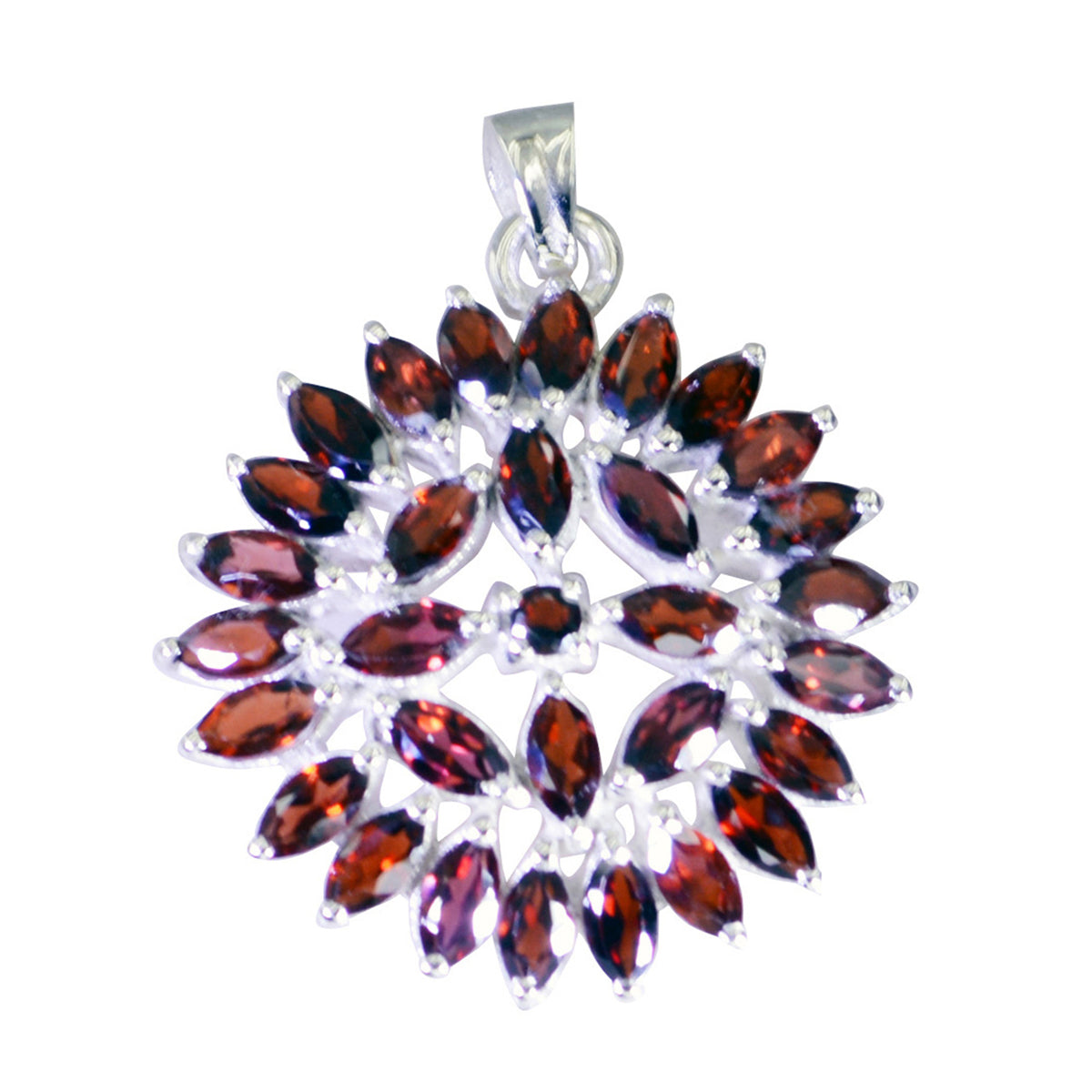 Garnet Statement Mexican Silver multiple Red Pendant Huvudsaklig produktbild
