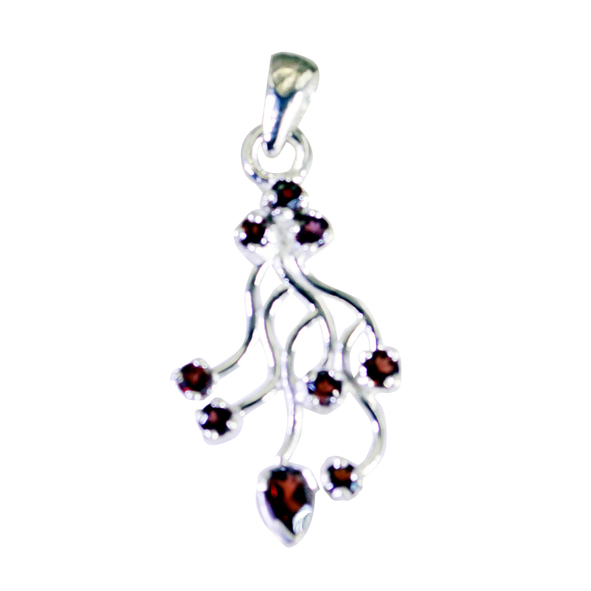 Garnet Essential Latin American Sterling Silver multiple Red Pendant メイン画像