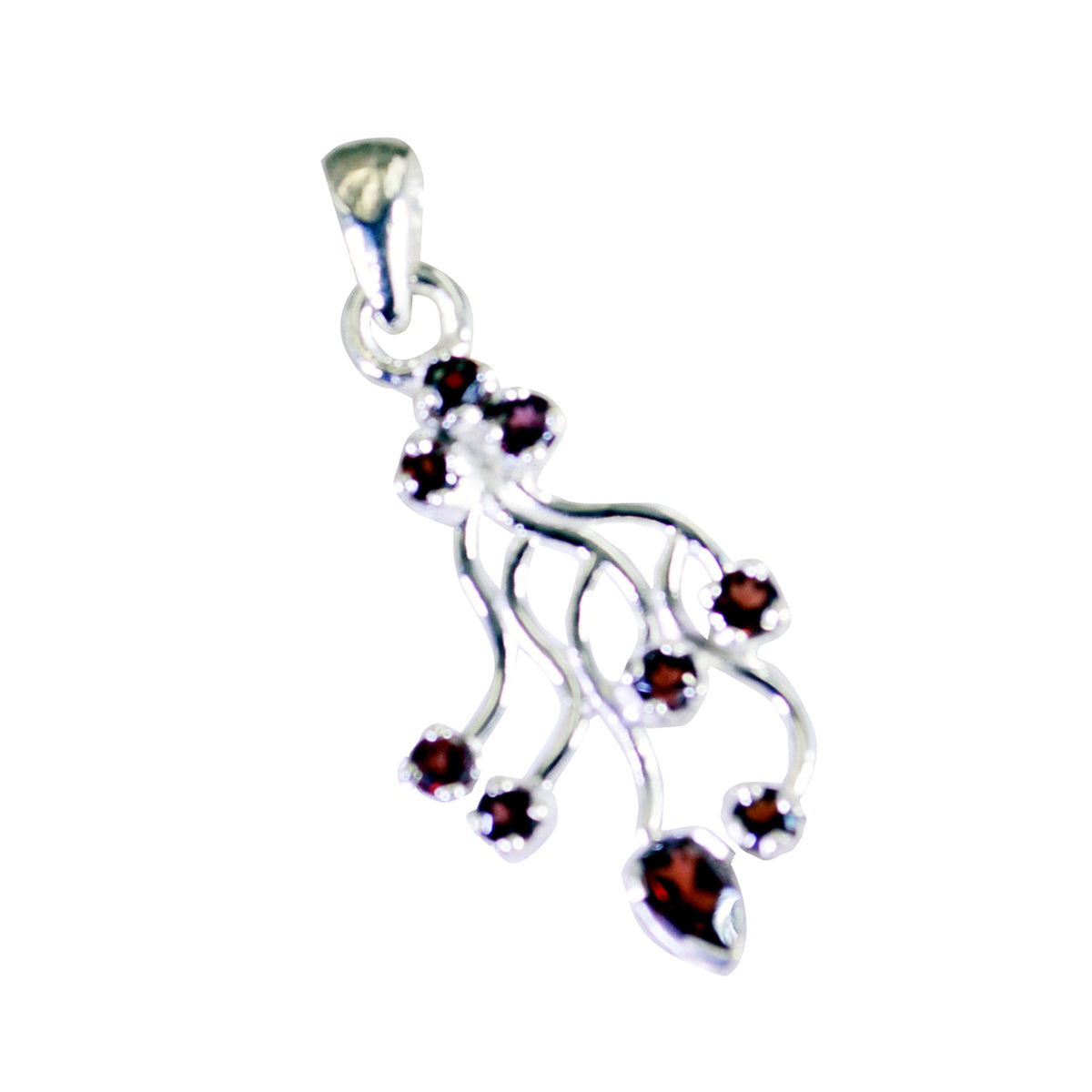 Garnet Essential Latin American Sterling Silver multiple Rebeca Graceful Red Pendant Jewellery