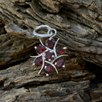 Garnet Delicate Mexican 92.5 Silver Hepta Valentina Trendy Red Pendant Jewellery