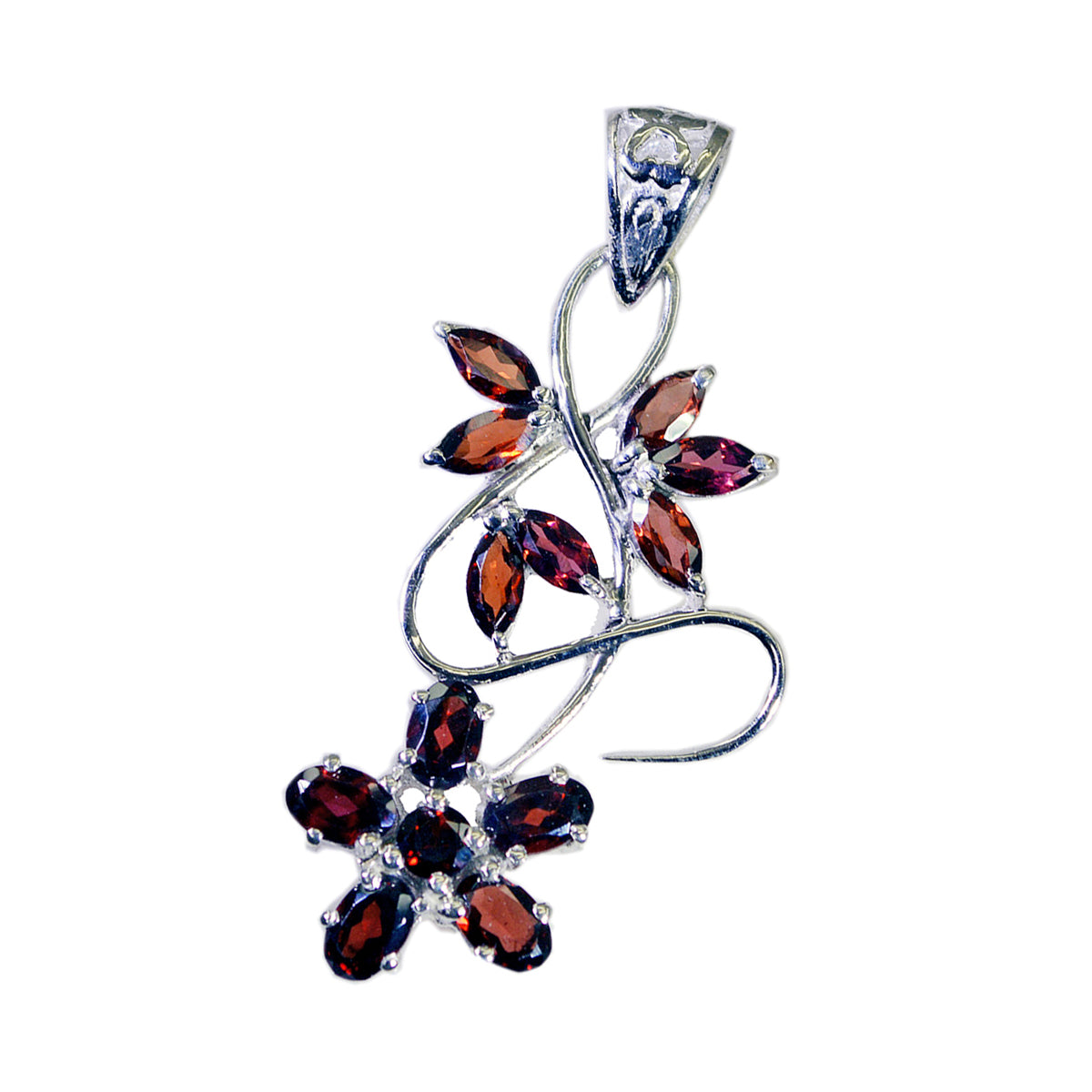 Garnet Statement Latin American 92.5 Silver multiple Alina Sophisticated Red Pendant Jewellery