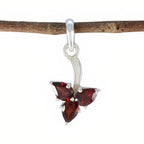 Garnet Delicate Mexican Silver Trilogy Red Pendant