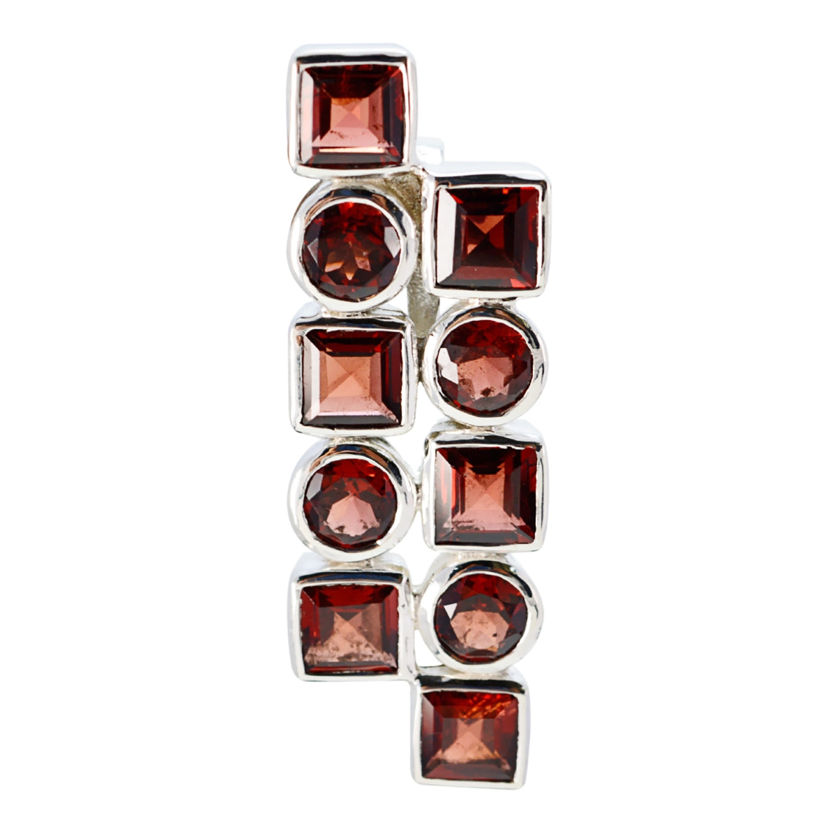 Garnet Classic American Silver deka Red Pendant