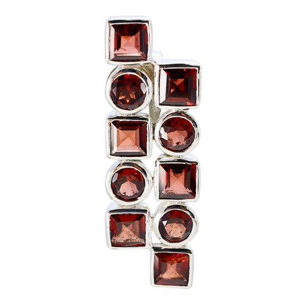 Garnet Classic American Silver deka Red Pendant