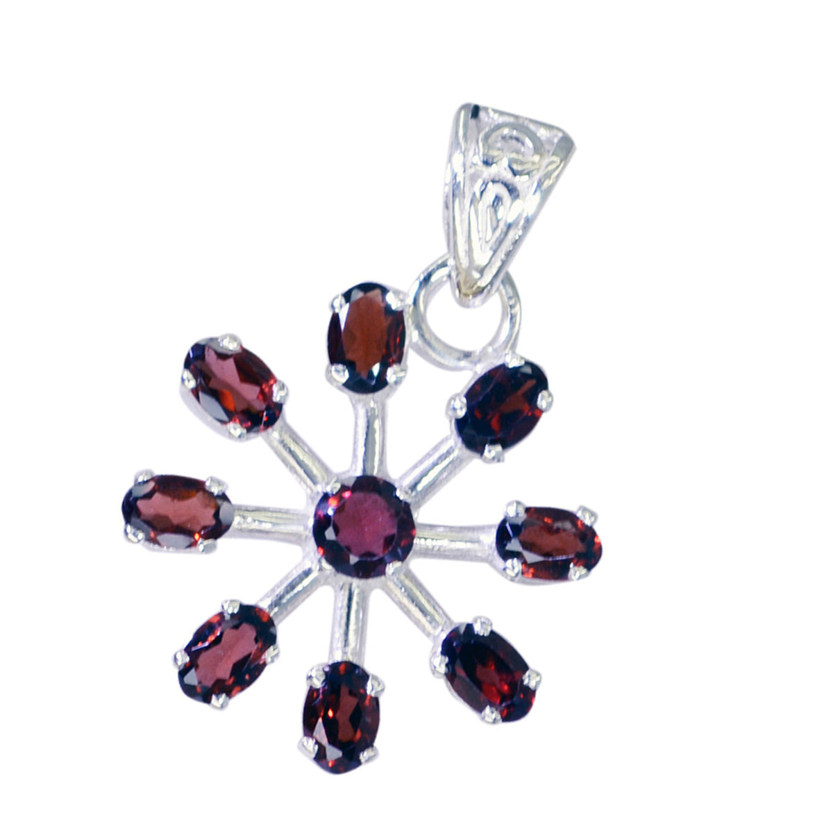 Garnet Essential Latin American 925 Silver multiple Giulia Heart Red Pendant Jewelry