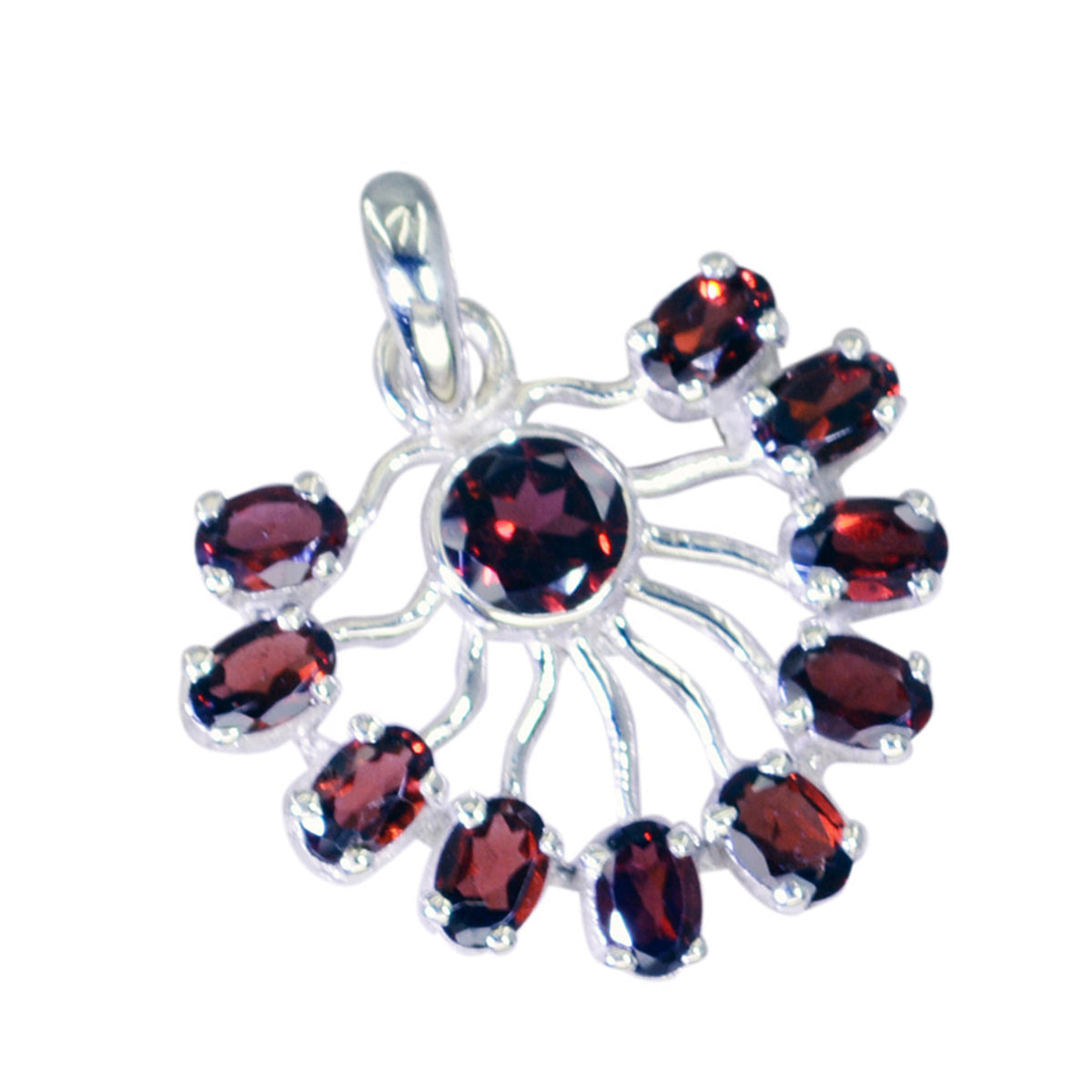 Garnet Statement Moroccan Silver multiple Greta Engagement Red Pendant Jewelry