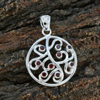 Garnet Classic Russian Sterling Silver multiple Josephine Cocktail Red Pendant Jewellery