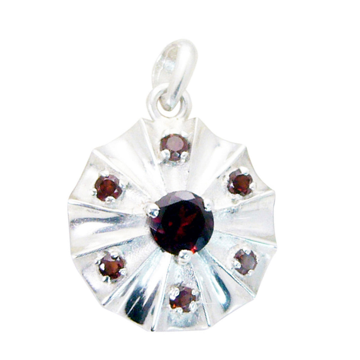 Garnet Statement Latin American 92.5 Silver multiple Red Pendant