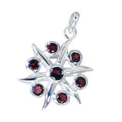 Pendentif Mathilde Bubble Rouge en Argent Sterling Essentiel avec Grenat Marocain