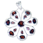 Garnet Statement American Silver multiple Red Pendant