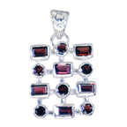 Garnet Statement Russian 92.5 Silver multiple Red Pendant