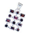 Granat Statement Ryskt 92.5 Silver Flera Nora Bröllopsrött Hängsmycke