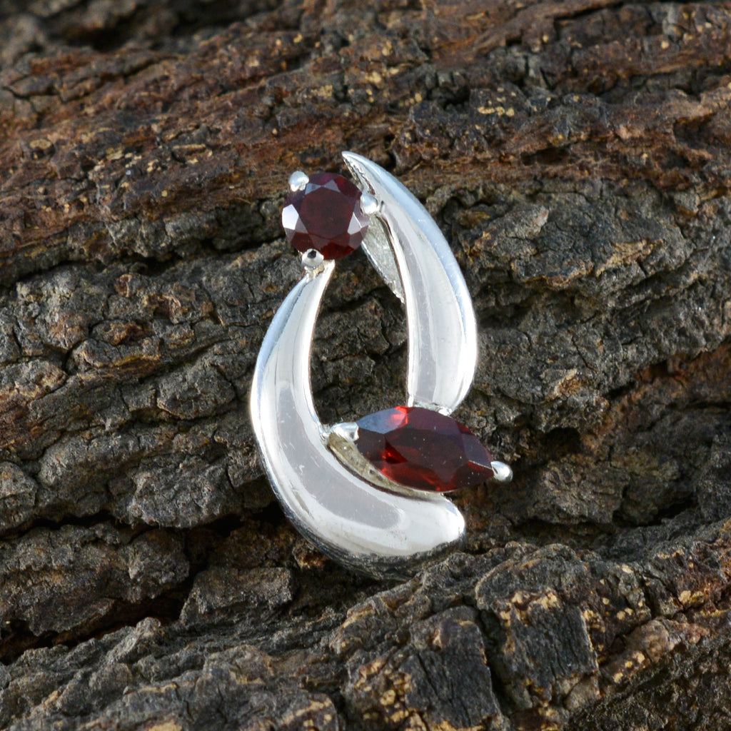 Garnet Delicate Turkish 925 Silver Toi et Moi Pauline Contemporary Red Pendant Jewelry