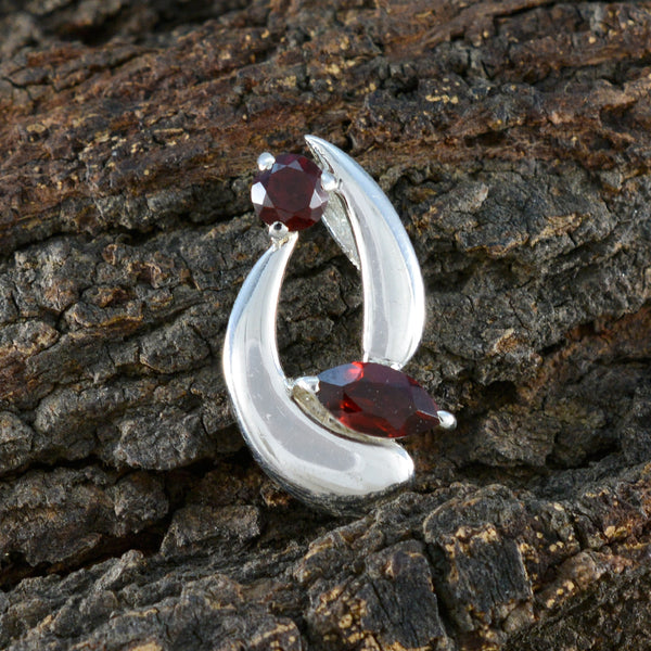 Garnet Delicate Turkish 925 Silver Toi et Moi Pauline Contemporary Red Pendant Jewelry