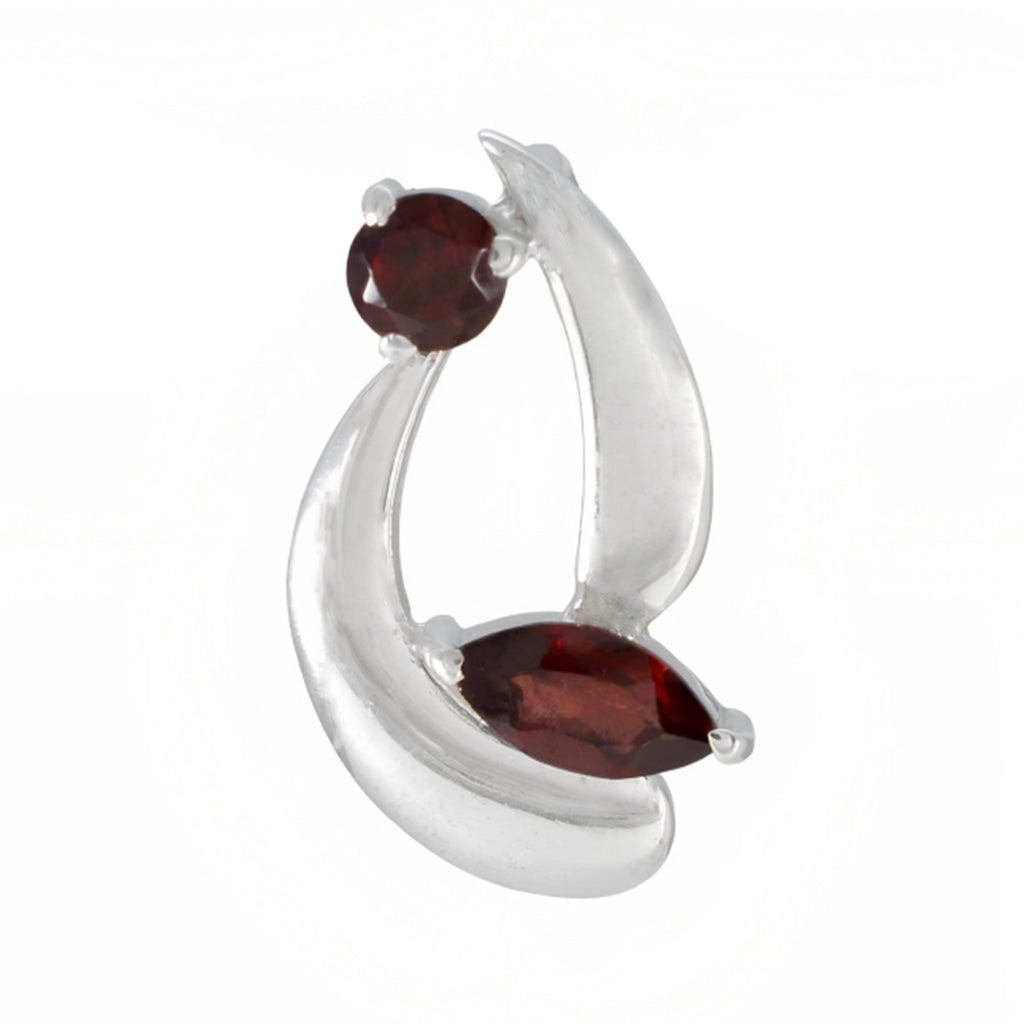 Garnet Delicate Turkish 925 Silver Toi et Moi Pauline Contemporary Red Pendant Jewelry