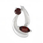 Garnet Delicate Turkish 925 Silver Toi et Moi Pauline Contemporary Red Pendant Jewelry