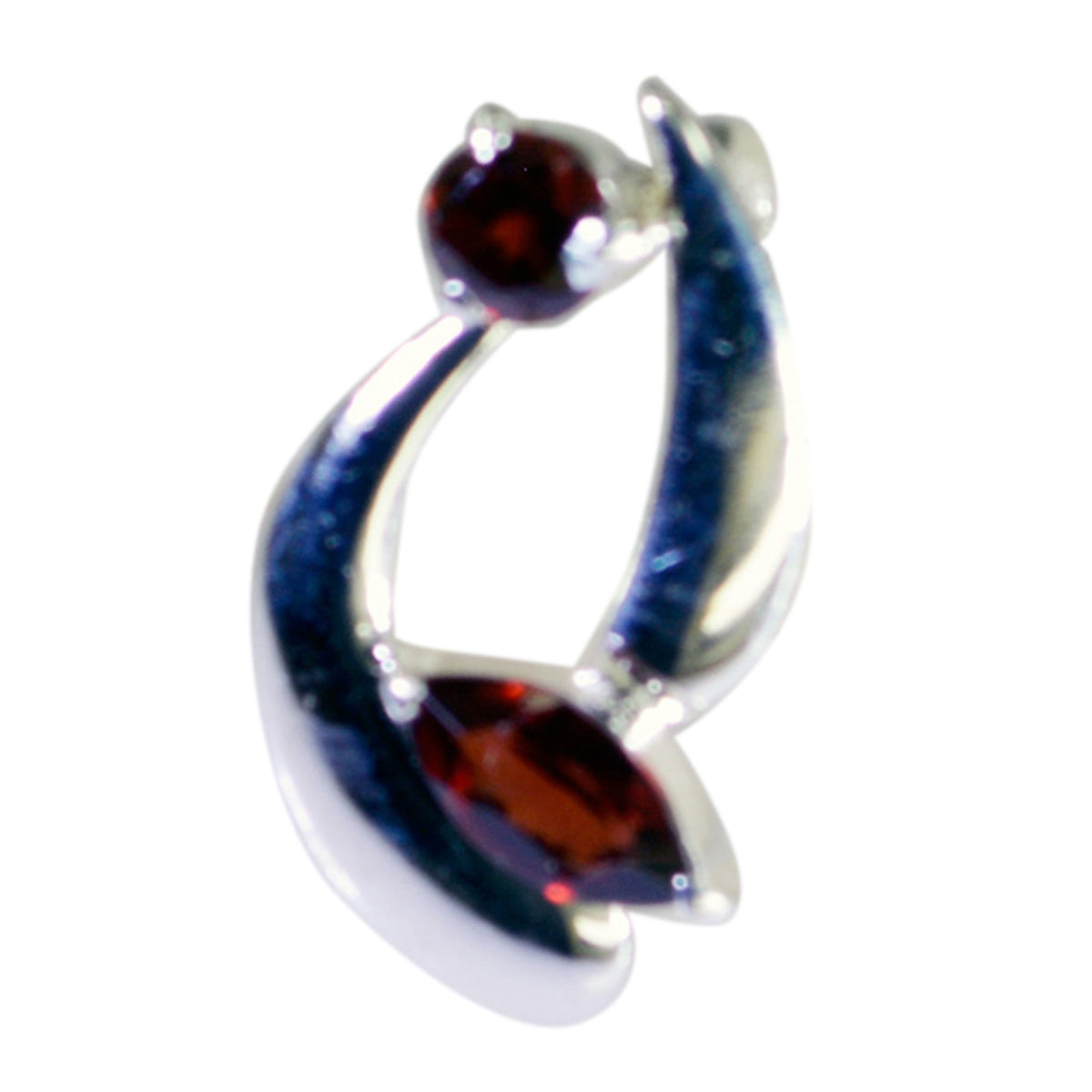 Garnet Delicate Turkish 925 Silver Toi et Moi Pauline Contemporary Red Pendant Jewelry