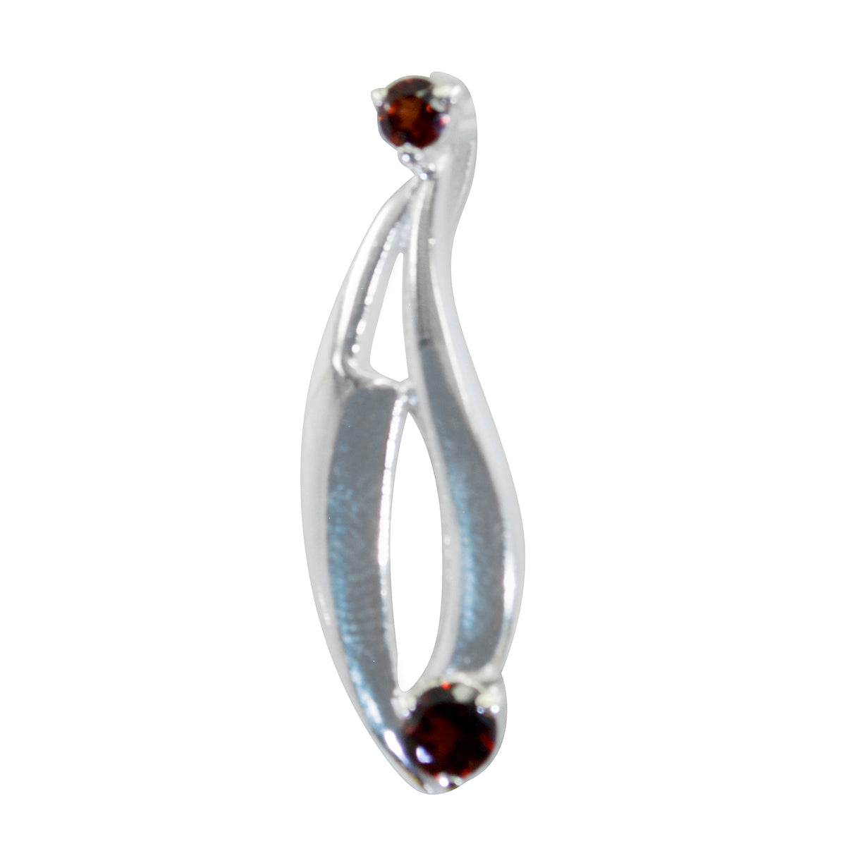 Garnet Featherlight Latin American Sterling Silver Toi et Moi Red Pendant