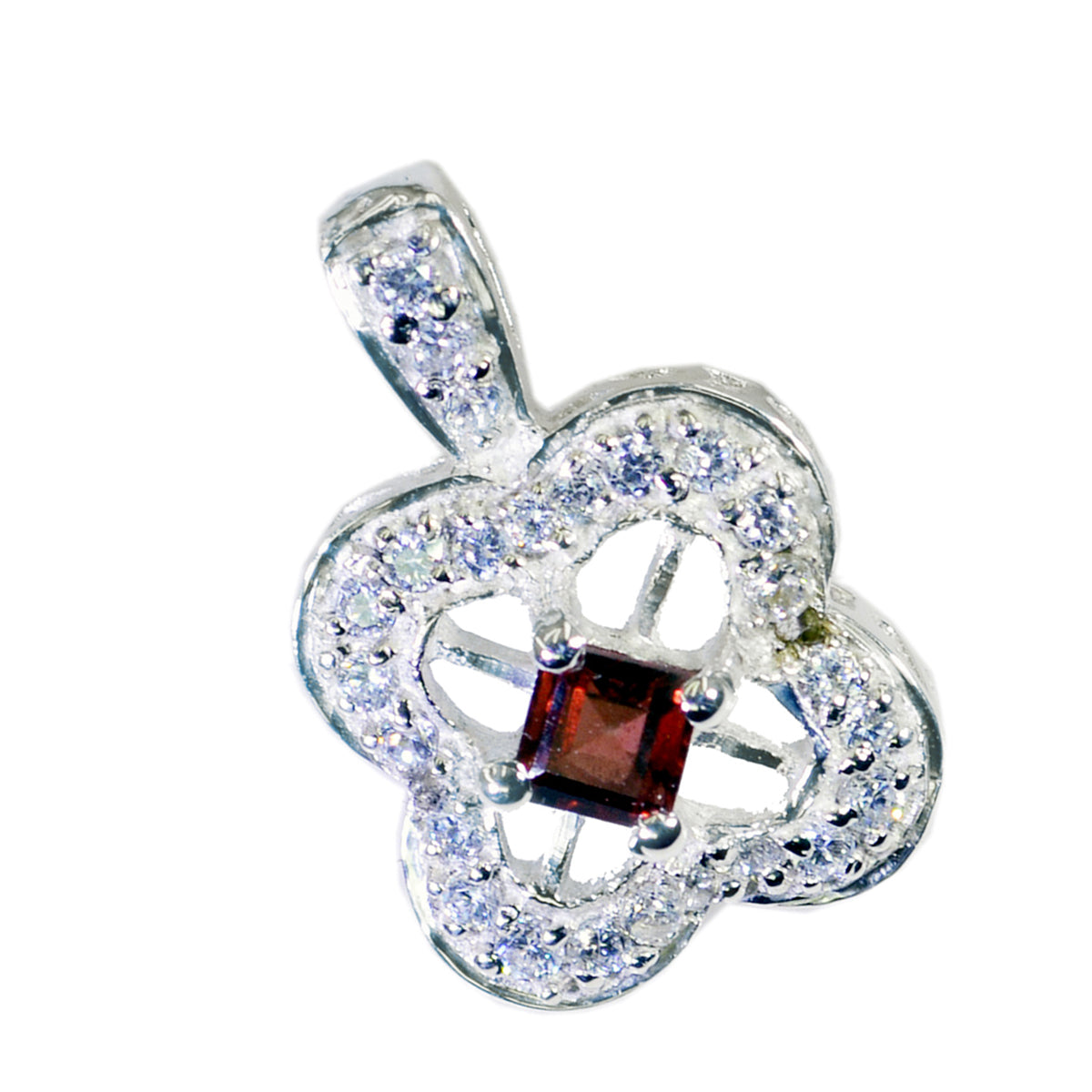 Granaat Essentieel Russisch 925 Zilver meervoudige Savannah Romantische Rode Hanger Sieraden Secundaire afbeelding