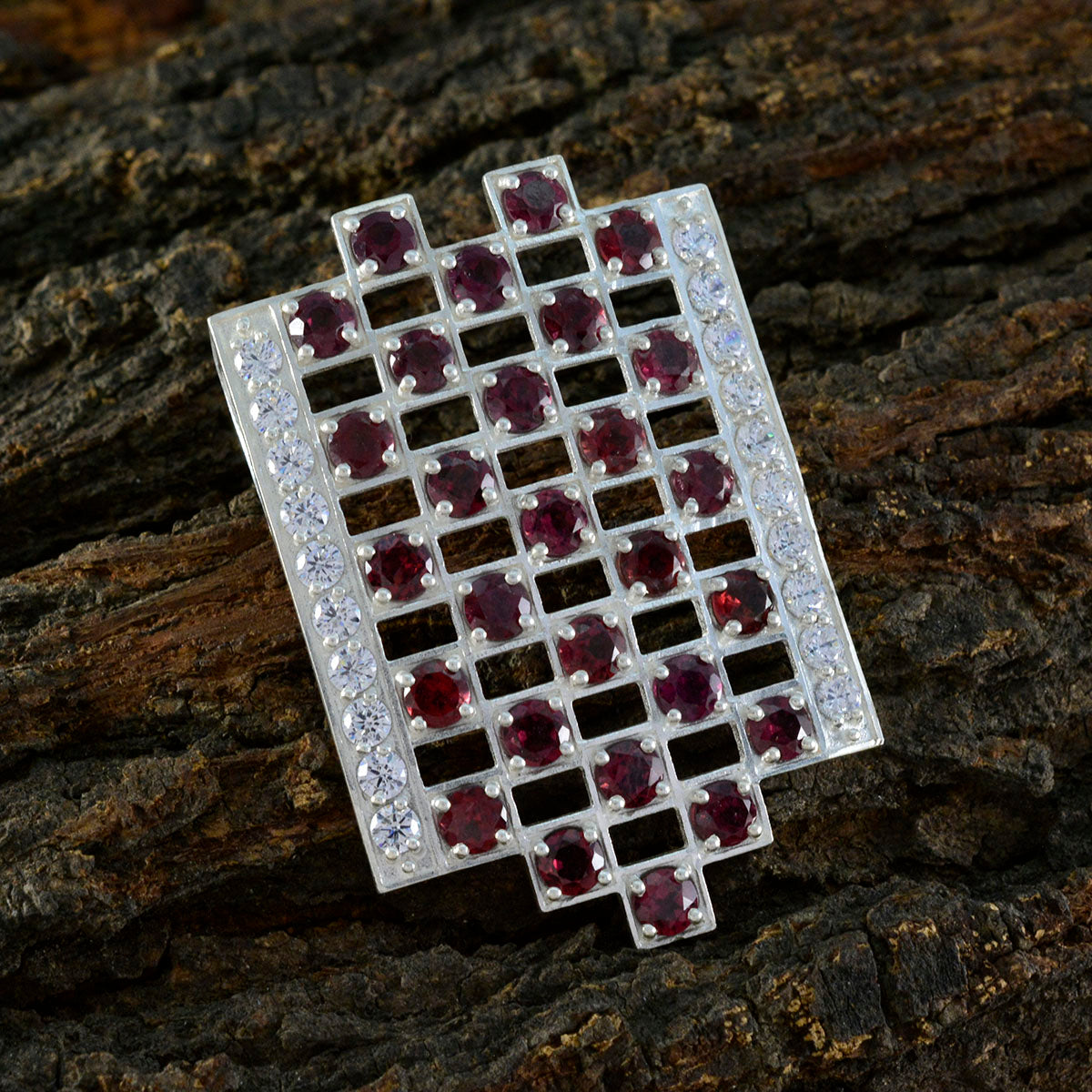 Garnet Edgy Moroccan 925 Silver multiple Victoria Glamorous Red Pendant Jewelry