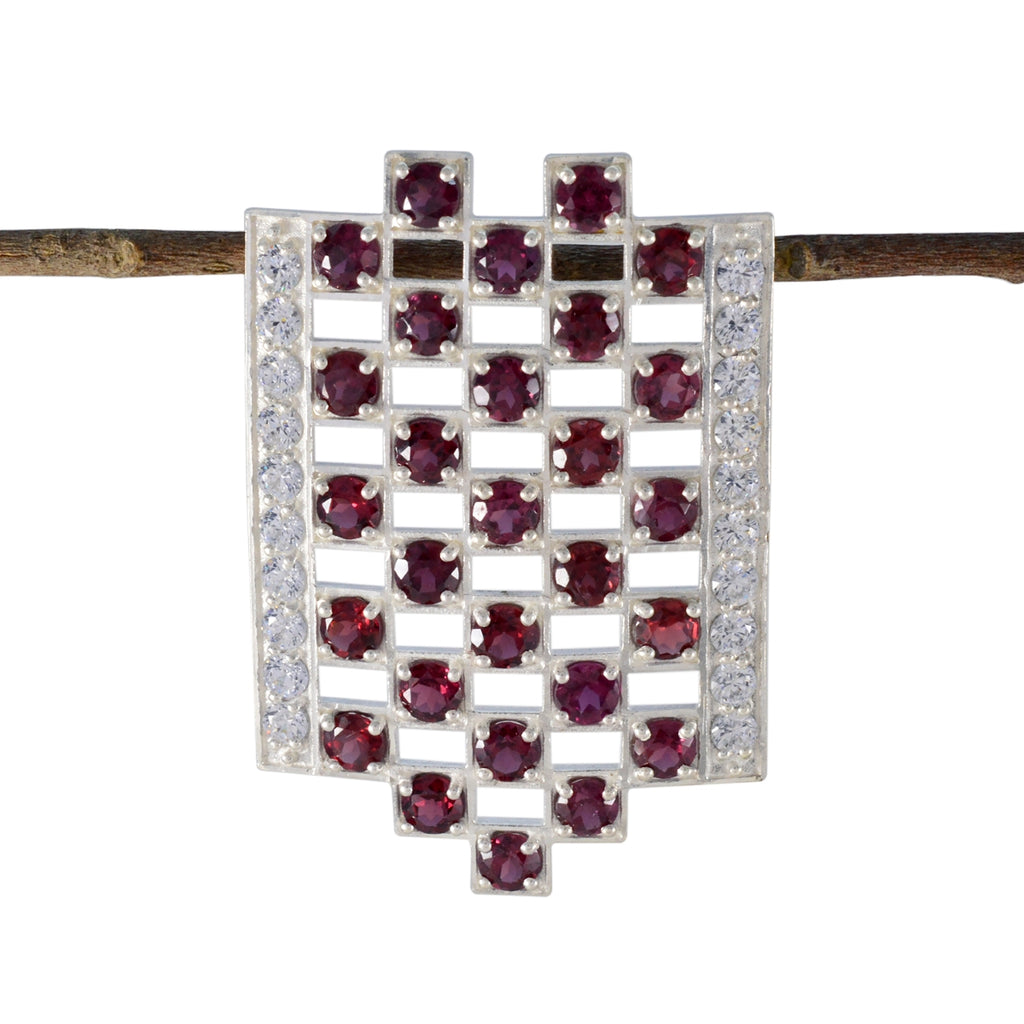 Garnet Edgy Moroccan 925 Silver multiple Red Pendant