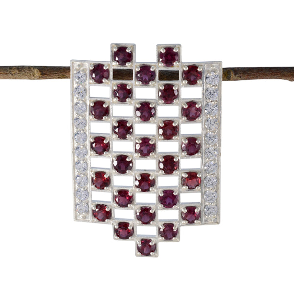 Garnet Edgy Moroccan 925 Silver multiple Red Pendant