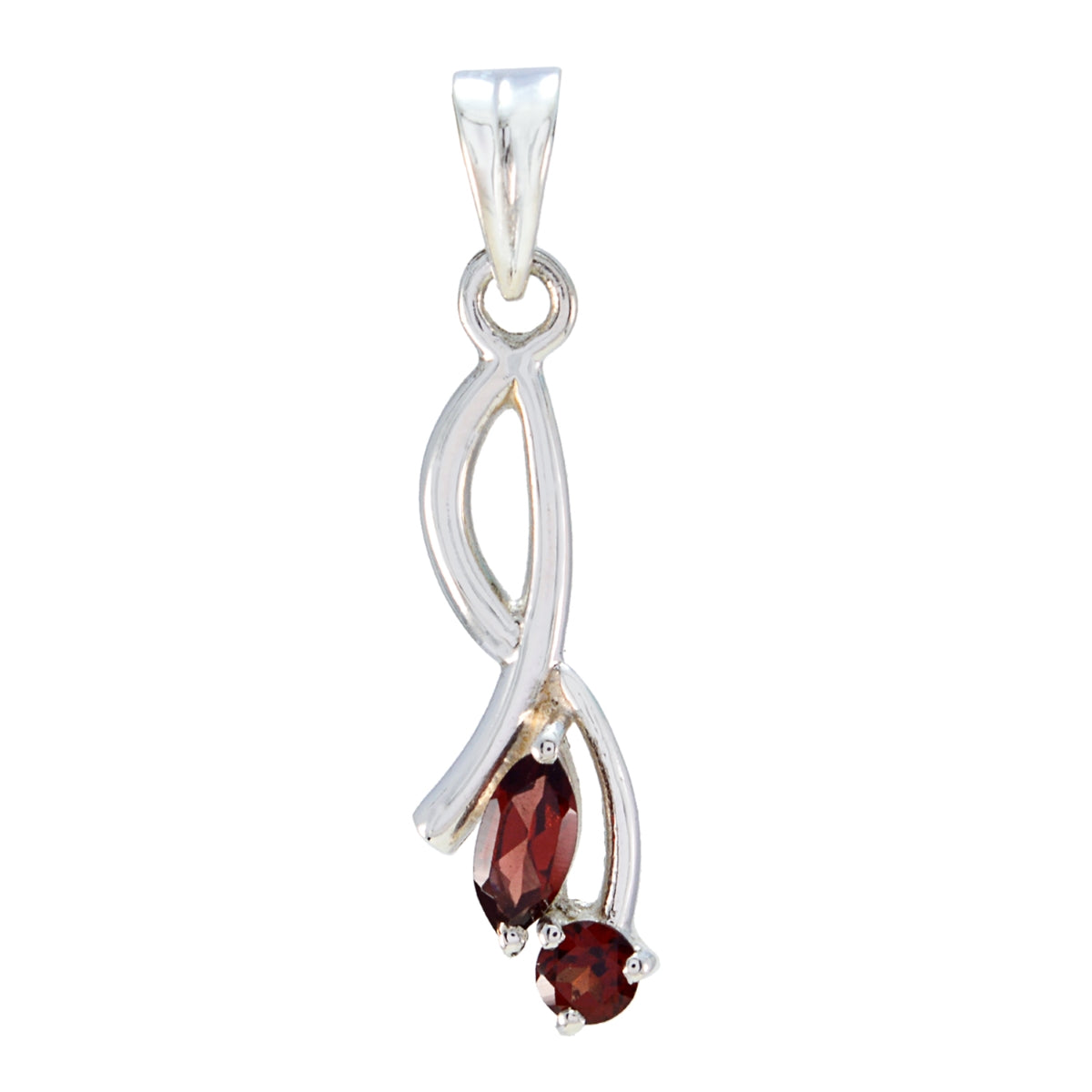 Garnet Delicate Mexican Silver multiple Red Pendant Image principale du produit