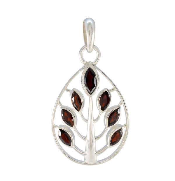Garnet Featherlight Mexican Silver Hepta Red Pendant