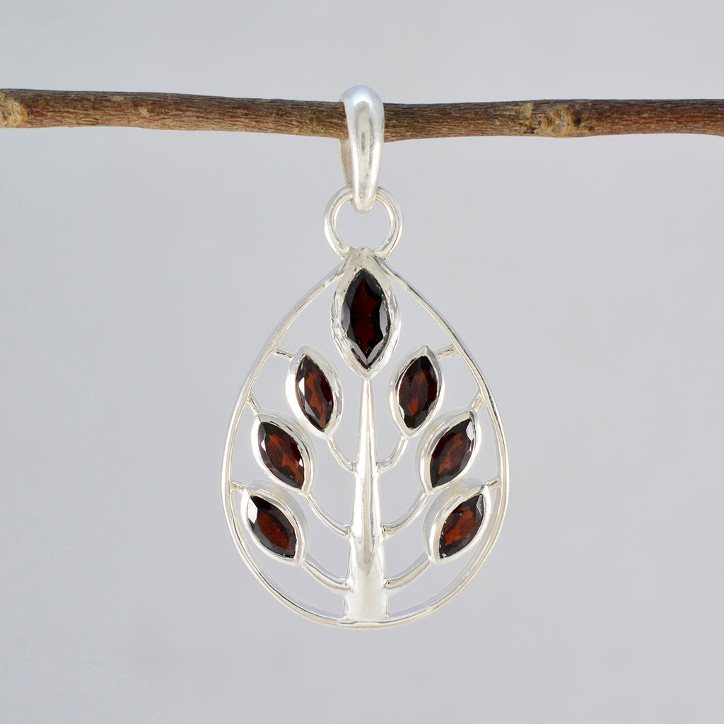 Garnet Featherlight Mexican Silver Hepta Aisha Romantic Red Pendant Jewelry