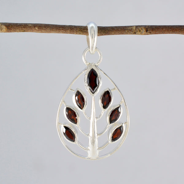 Garnet Featherlight Mexican Silver Hepta Aisha Romantic Red Pendant Jewelry