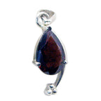 Garnet Whisper-thin Moroccan Sterling Silver Solitaire Red Pendant