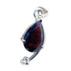 Garnet Whisper-thin Moroccan Sterling Silver Solitaire Grace Contemporary Red Pendant Jewellery