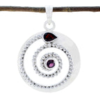 Garnet Statement American Sterling Silver Toi et Moi Red Pendant