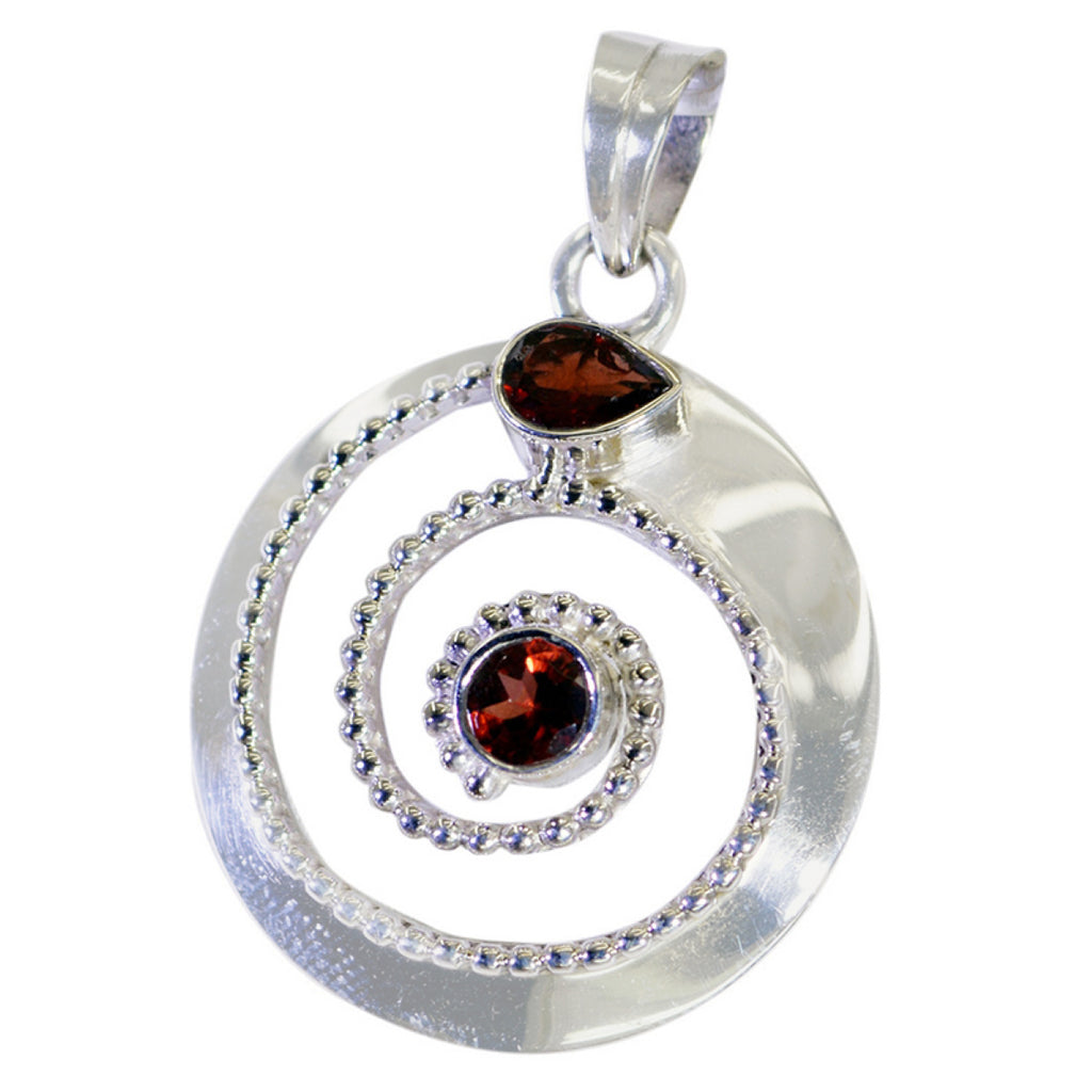 Garnet Statement American Sterling Silver Toi et Moi Hannah Bubble Red Pendant Jewellery