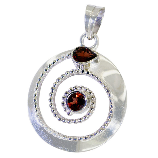 Garnet Statement American Sterling Silver Toi et Moi Hannah Bubble Red Pendant Jewellery