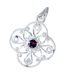 Garnet Dainty Russian Silver Solitaire Ida Victorian Red Pendant Jewelry