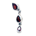 Garnet Featherlight Egyptian 925 Silver Toi et Moi Red Pendant
