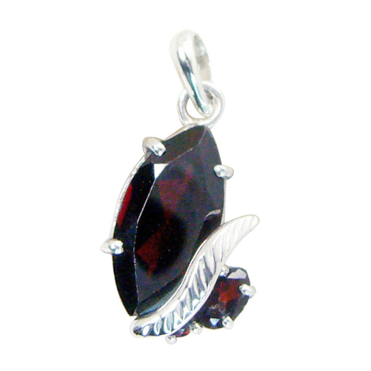 Garnet Featherlight American Silver Toi et Moi Isabella Romantic Red Pendant Jewelry