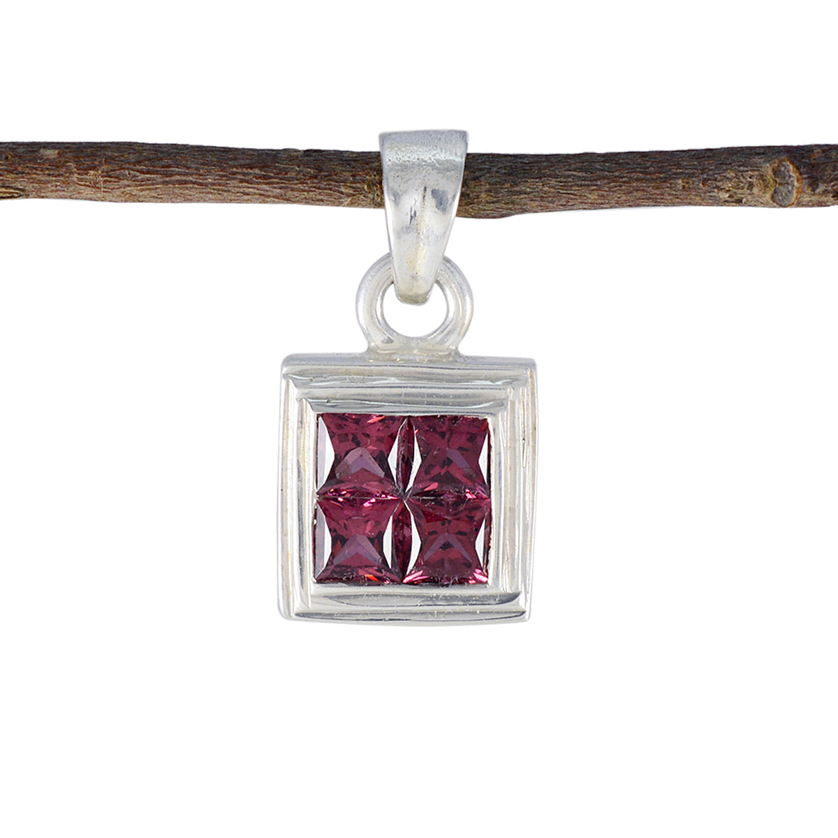 Garnet Whisper-thin Latin American 925 Silver quarter Red Pendant Imagen principal del producto
