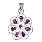 Garnet Featherlight Moroccan Silver multiple Red Pendant