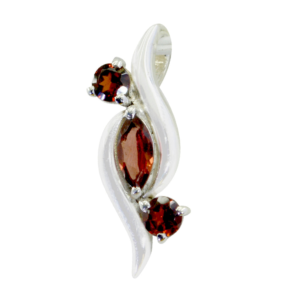 Garnet Featherlight Turkish 925 Silver Trilogy Red Pendant