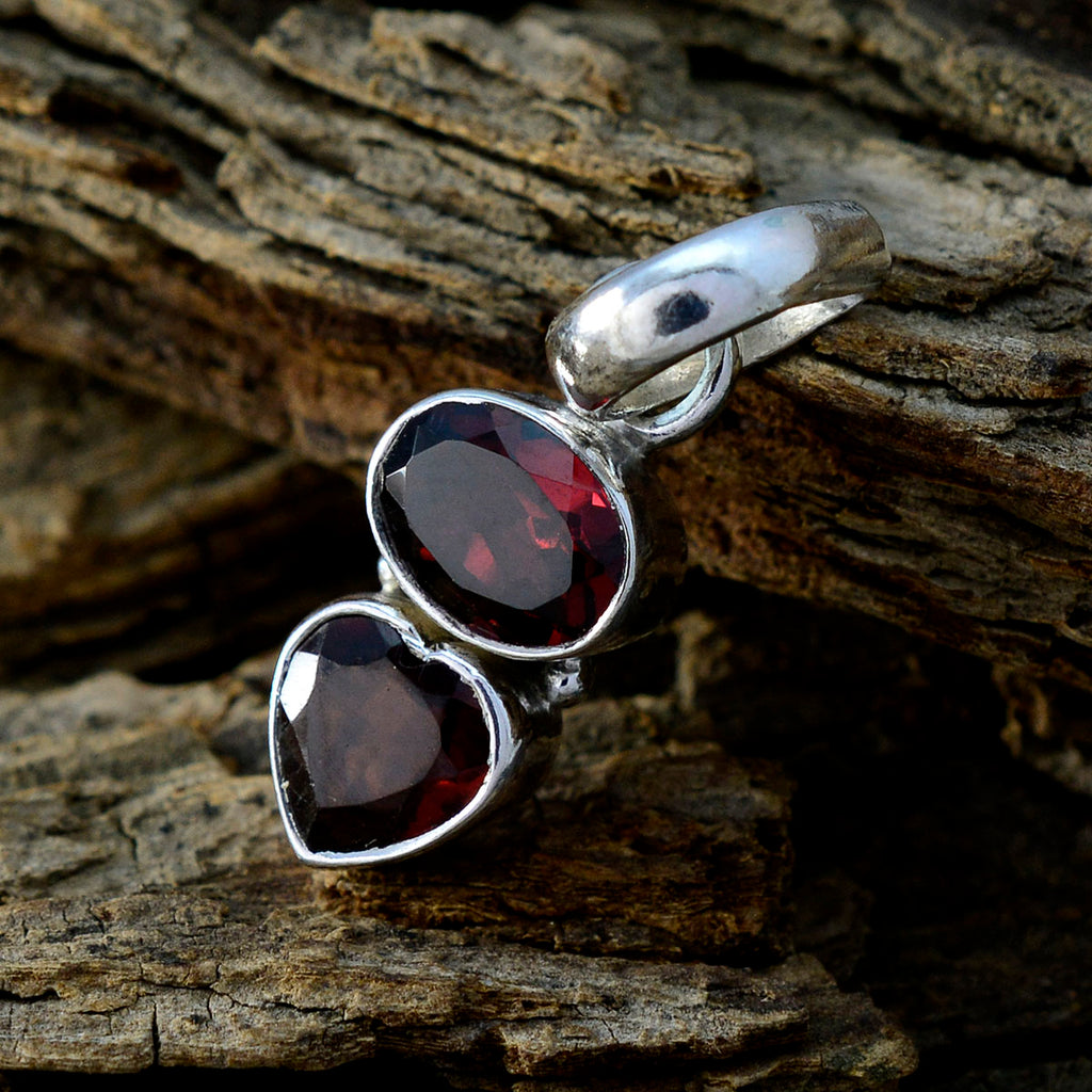 Garnet Delicate Mexican Silver Toi et Moi Kennedy Glamorous Red Pendant Jewelry