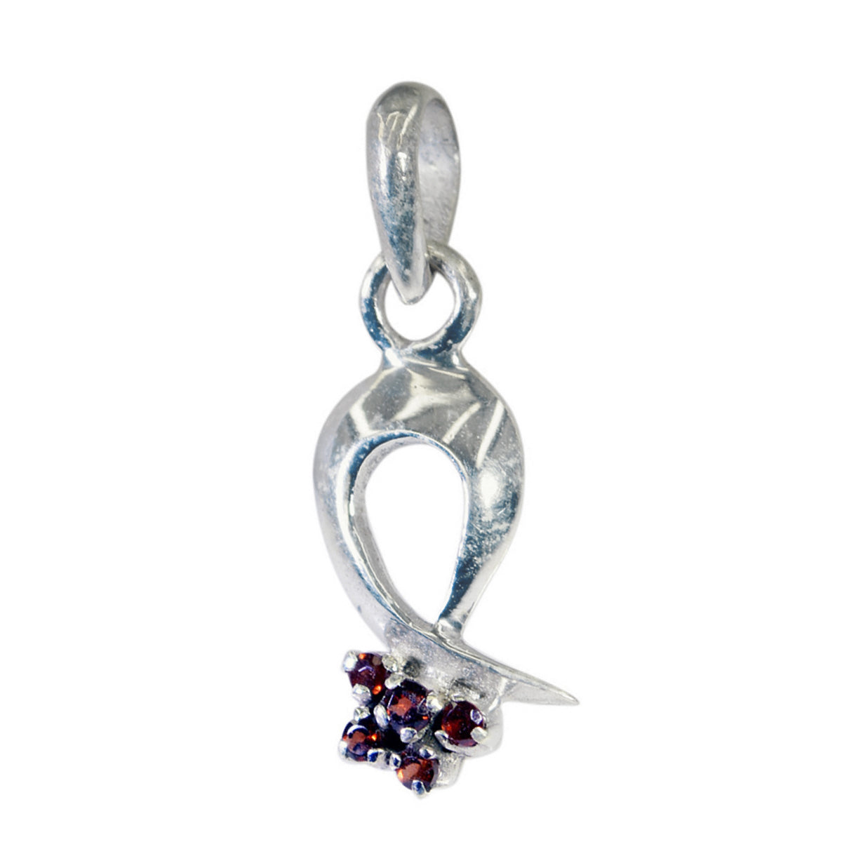 Garnet Whisper-thin Latin American Sterling Silver Penta Red Pendant Imagen principal del producto